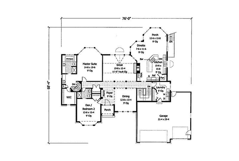 Traditional House Plan First Floor - Fawnway Luxury Home 091D-0352 - Search House Plans and More