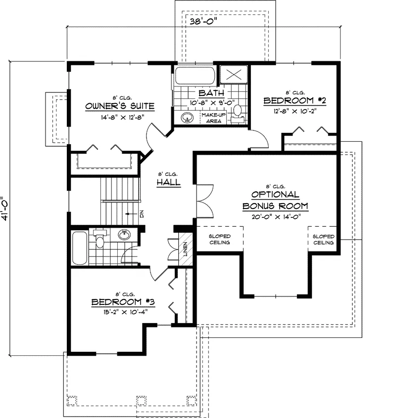 Traditional House Plan Second Floor - Gibraltar Point Craftsman Home 091D-0388 - Search House Plans and More