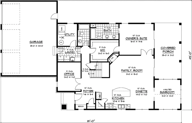 Traditional House Plan First Floor - Hermitage Haven Two-Story Home 091D-0393 - Search House Plans and More
