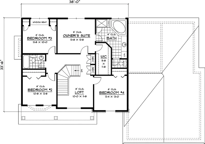Colonial House Plan Second Floor - Fairhall Traditional Home 091D-0398 - Search House Plans and More