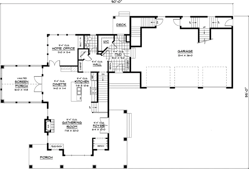 Traditional House Plan First Floor - Newburyfarm Country Farmhouse 091D-0406 - Shop House Plans and More