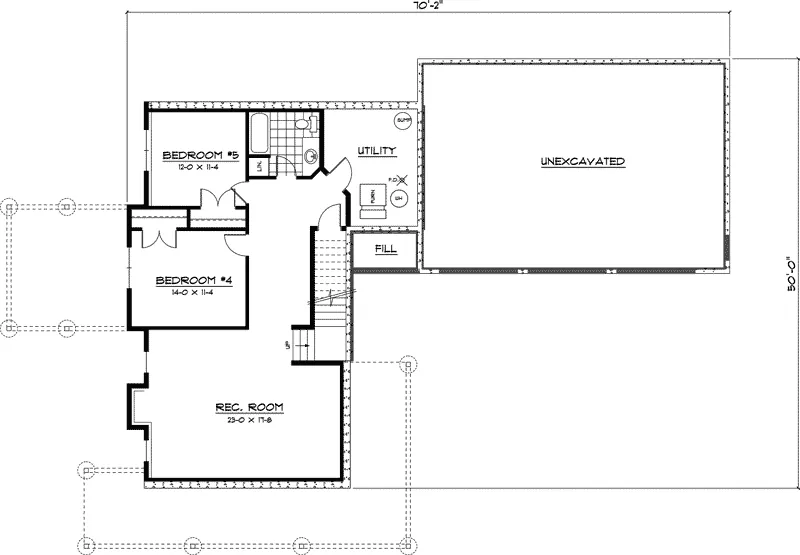 Traditional House Plan Lower Level Floor - Newburyfarm Country Farmhouse 091D-0406 - Shop House Plans and More