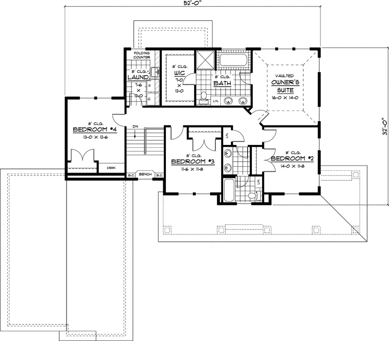 Shingle House Plan Second Floor - Amberley Country Home 091D-0433 - Search House Plans and More