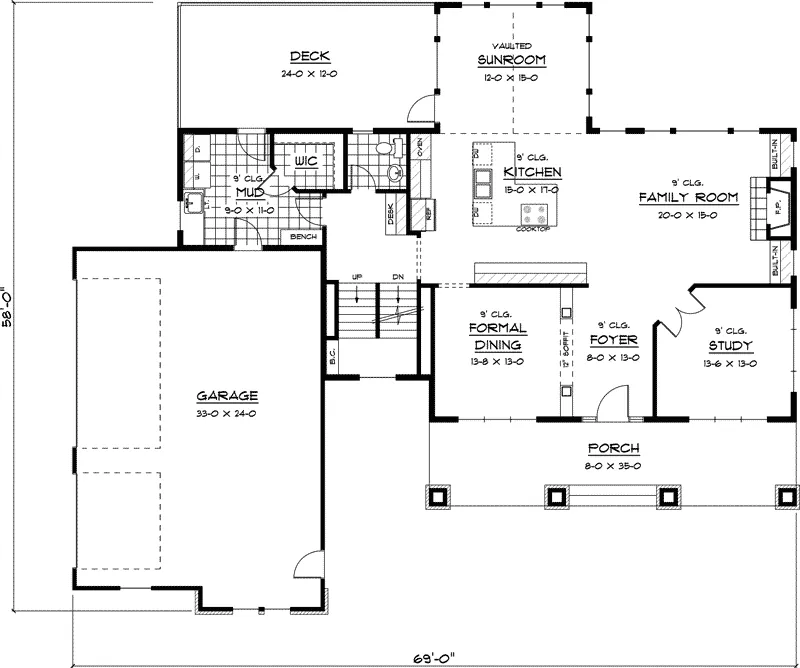Country House Plan First Floor - Marino Place Craftsman Home 091D-0440 - Shop House Plans and More