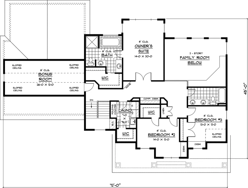 Country House Plan Second Floor - Abbotsford Way Bungalow Home 091D-0455 - Search House Plans and More