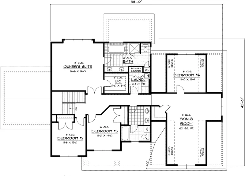 Traditional House Plan Second Floor - Seaton Point Craftsman Home 091D-0457 - Shop House Plans and More