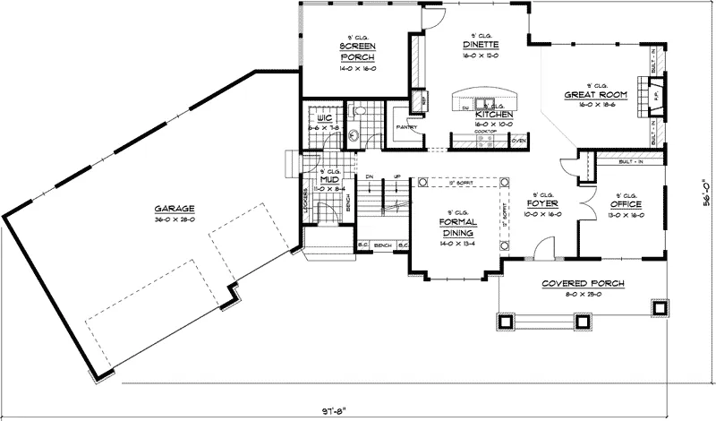 Craftsman House Plan First Floor - Balinda Luxury Home 091D-0463 - Search House Plans and More