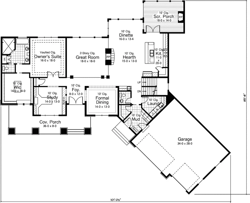 Luxury House Plan First Floor - Vandover Place European Home 091D-0505 - Shop House Plans and More