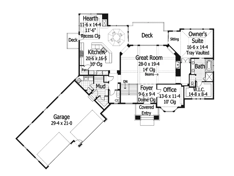 Craftsman Home Plan First Floor 091S-0002