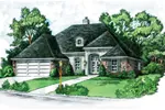 European Style Ranch Has Great Hip Roof Design And Stucco Around The Entry