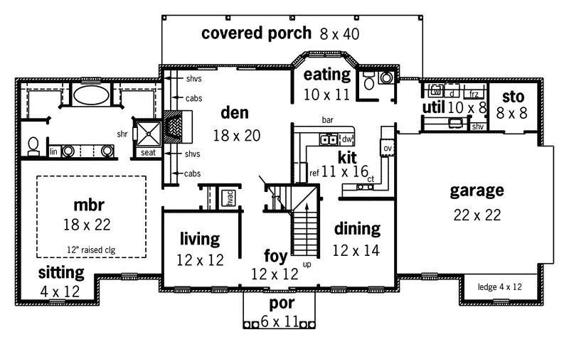Greek Revival House Plan First Floor - Algier Creek Greek Revival Home 092D-0054 - Search House Plans and More