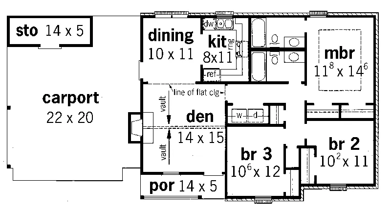 Ranch House Plan First Floor - Thurman Traditional Ranch Home 092D-0069 - Shop House Plans and More