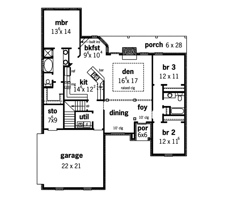 Georgian House Plan First Floor - Edlingham Traditional Home 092D-0108 - Search House Plans and More