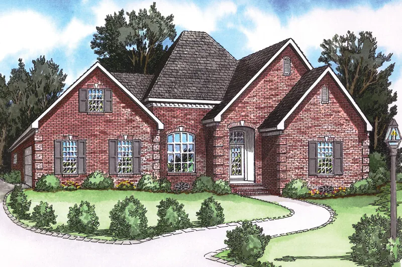 Stylish Brick Ranch Has Unique Roof Line For Great Curb Appeal