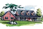 Great Country Home With Triple Dormers And Covered Front Porch