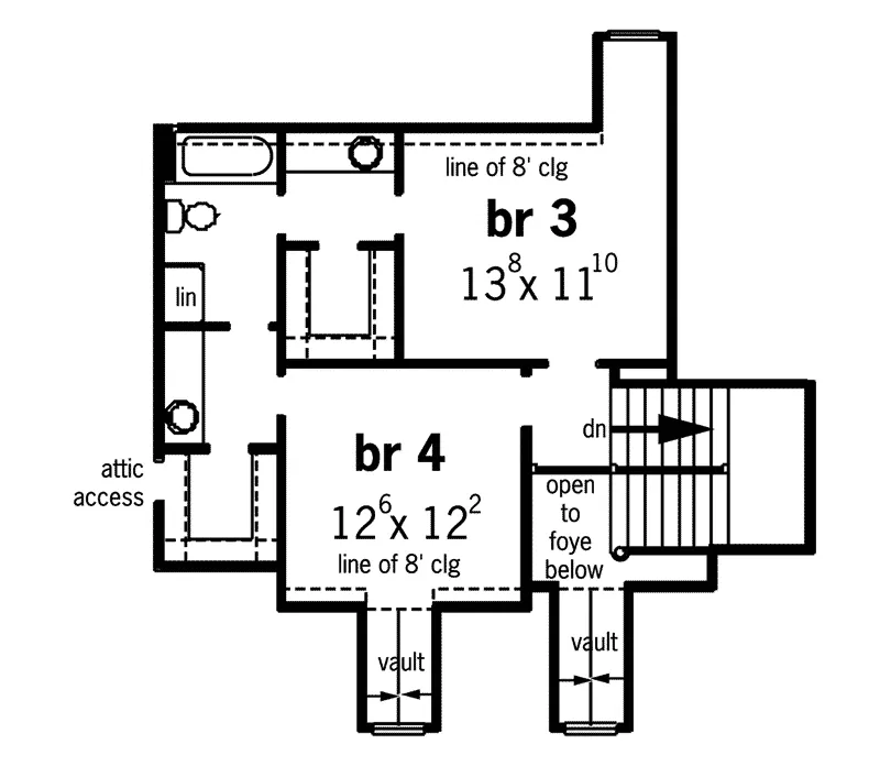Country House Plan Second Floor - Log Canyon Country Home 092D-0196 - Shop House Plans and More