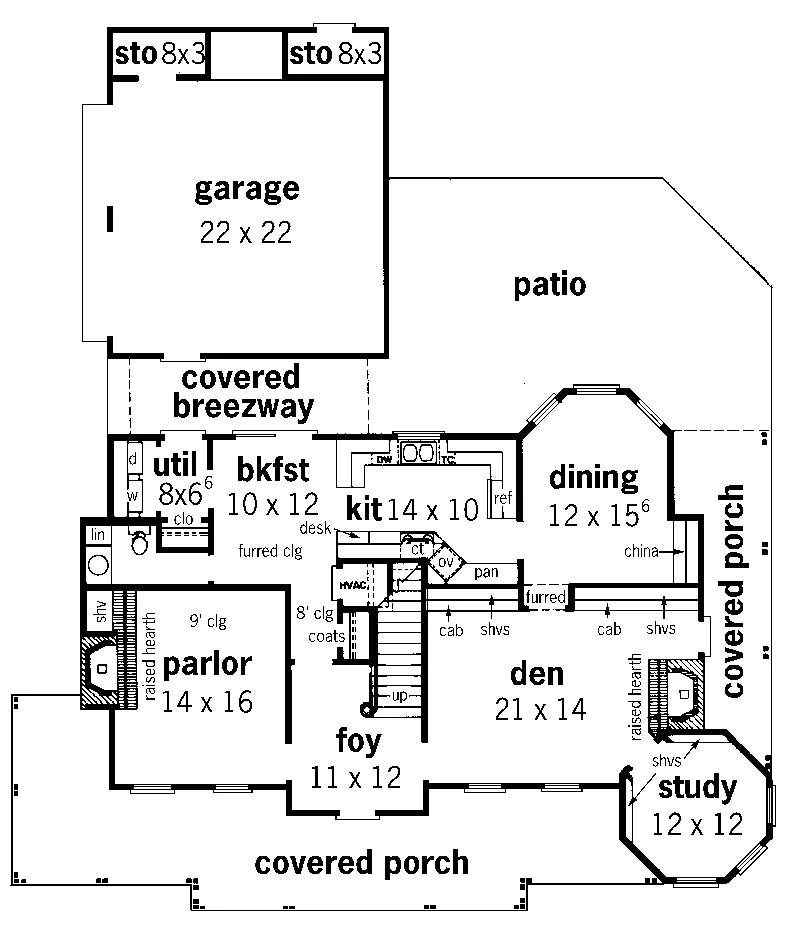 Victorian House Plan First Floor - Layla Victorian Home 092D-0203 - Shop House Plans and More