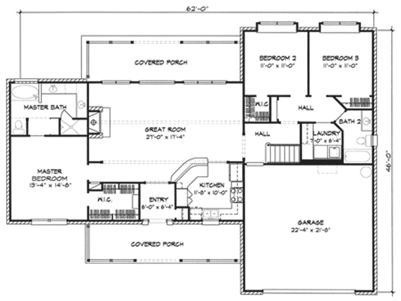 Cabin & Cottage House Plan First Floor - Floridale Rustic Country Home 095D-0003 - Search House Plans and More