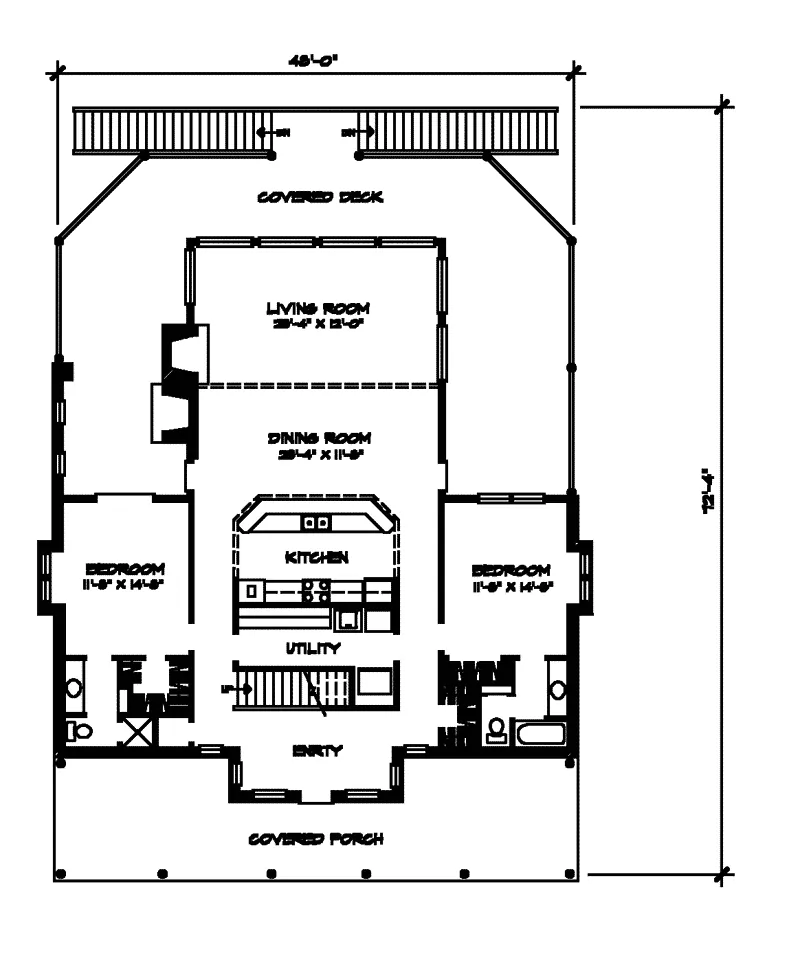 Farmhouse Plan First Floor - Cottage Farm Country Home 095D-0007 - Search House Plans and More
