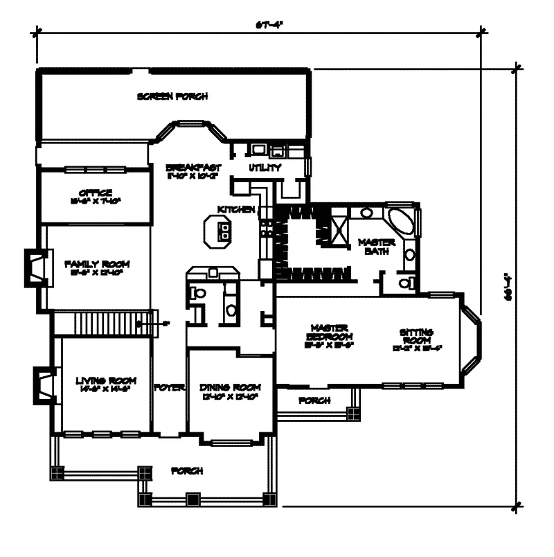 Craftsman House Plan First Floor - Sadlersville Rustic Country Home 095D-0009 - Shop House Plans and More