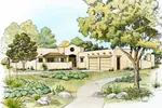 Ranch House Plan Front of Home - Bosswood Southwestern Style Home 095D-0044 - Search House Plans and More