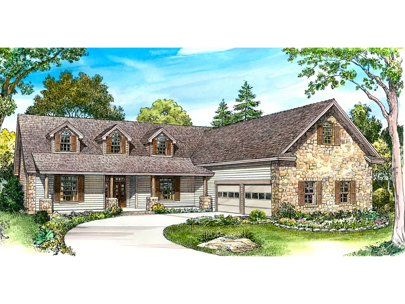 Mountain House Plan Front of Home - Coble Rustic Home 095D-0047 - Search House Plans and More