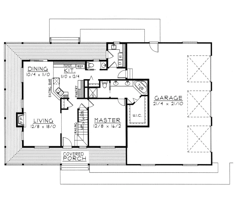 Traditional House Plan First Floor - Flintwood Country Farmhouse 096D-0054 - Search House Plans and More