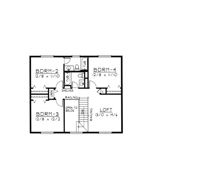 Traditional House Plan Second Floor - Flintwood Country Farmhouse 096D-0054 - Search House Plans and More