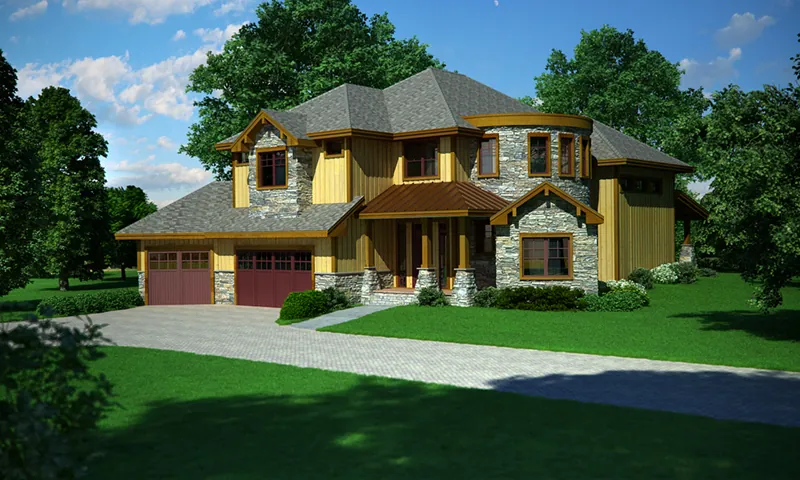 Craftsman House Plan Front of Home - Tahoe Point Craftsman Home 101D-0031 - Shop House Plans and More