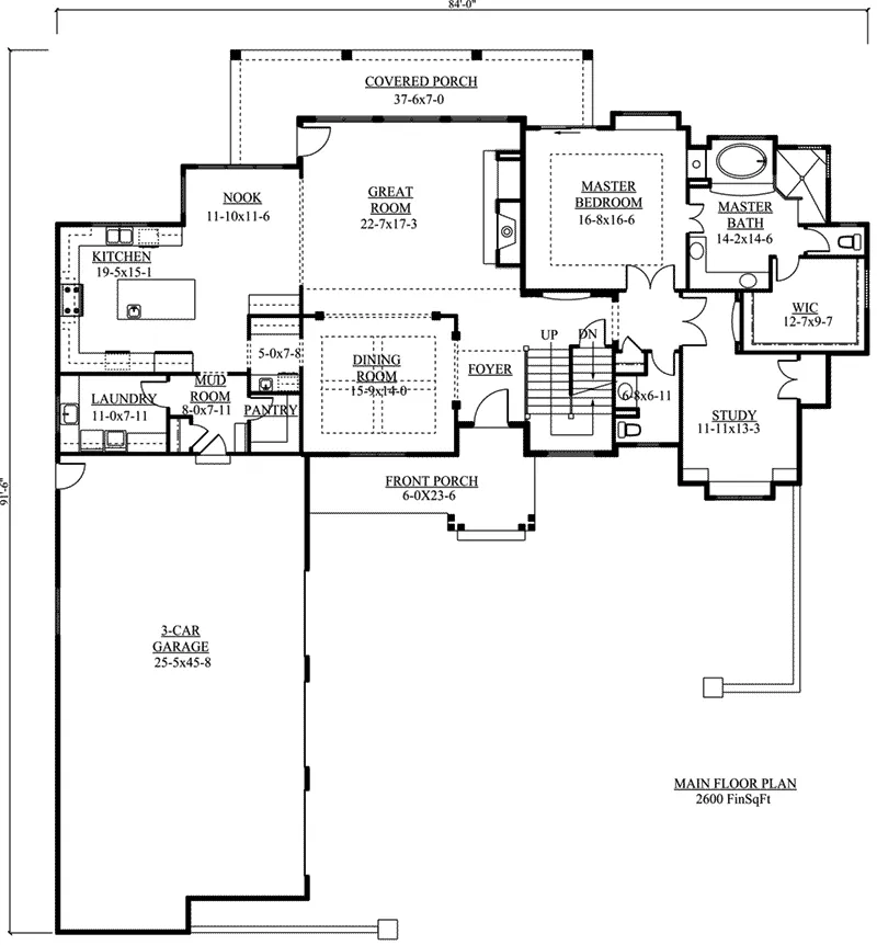 Craftsman House Plan First Floor - Granby Peak Mountain Home 101D-0032 - Search House Plans and More