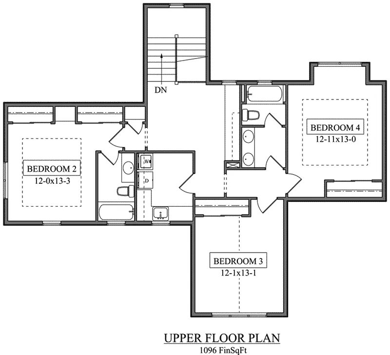 Arts & Crafts House Plan Second Floor - Reid Falls Prairie Style Home 101D-0036 - Shop House Plans and More