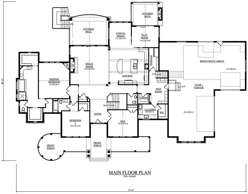 Shingle House Plan First Floor - Soma Valley Shingle Style Home 101D-0040 - Shop House Plans and More