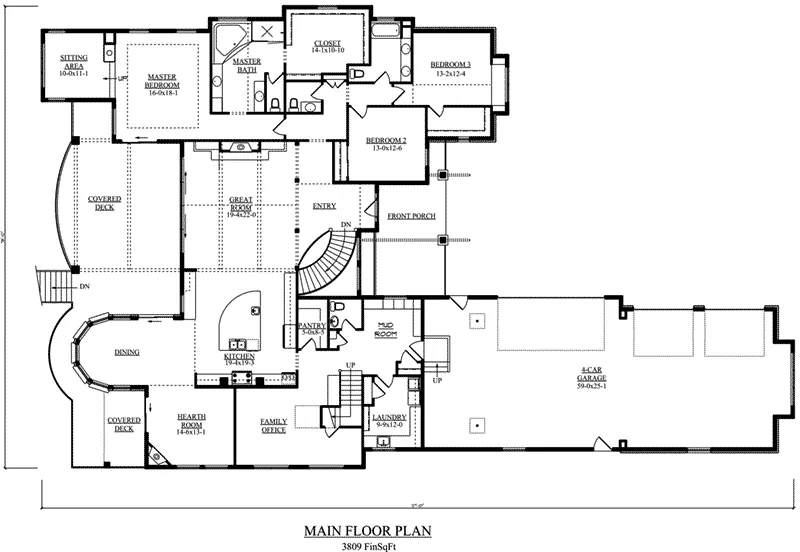 Ranch House Plan First Floor - Aaron Creek Country Home 101D-0042 - Search House Plans and More
