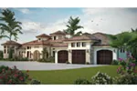 Mediterranean House Plan Front Photo 01 - Paradise Beach Luxury Home 101D-0048 - Shop House Plans and More