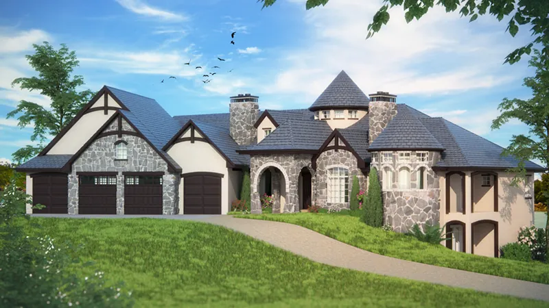 English Cottage House Plan Front of Home - Carlton Glen Luxury Home 101D-0060 - Search House Plans and More