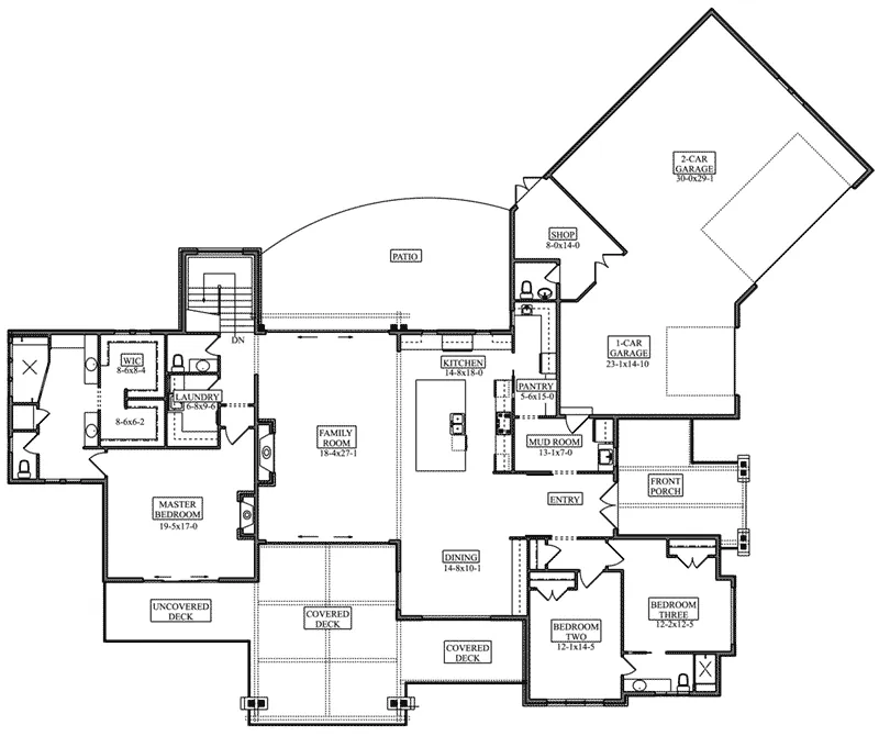 Mountain House Plan First Floor - Carlson Creek Luxury Home 101D-0119 - Search House Plans and More