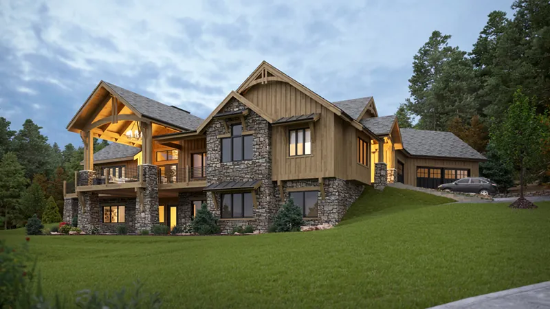 Mountain House Plan Front of Home - Carlson Creek Luxury Home 101D-0119 - Search House Plans and More