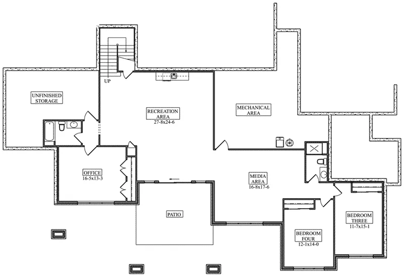 Mountain House Plan Lower Level Floor - Carlson Creek Luxury Home 101D-0119 - Search House Plans and More