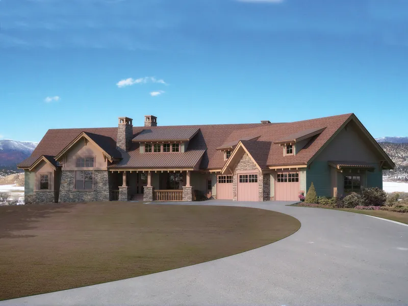 Ranch House Plan Front of Home - Dallin Mountain Home 101S-0018 - Search House Plans and More