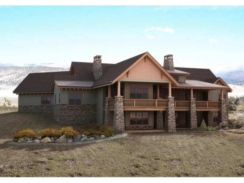 Ranch House Plan Rear Photo of House - Dallin Mountain Home 101S-0018 - Search House Plans and More