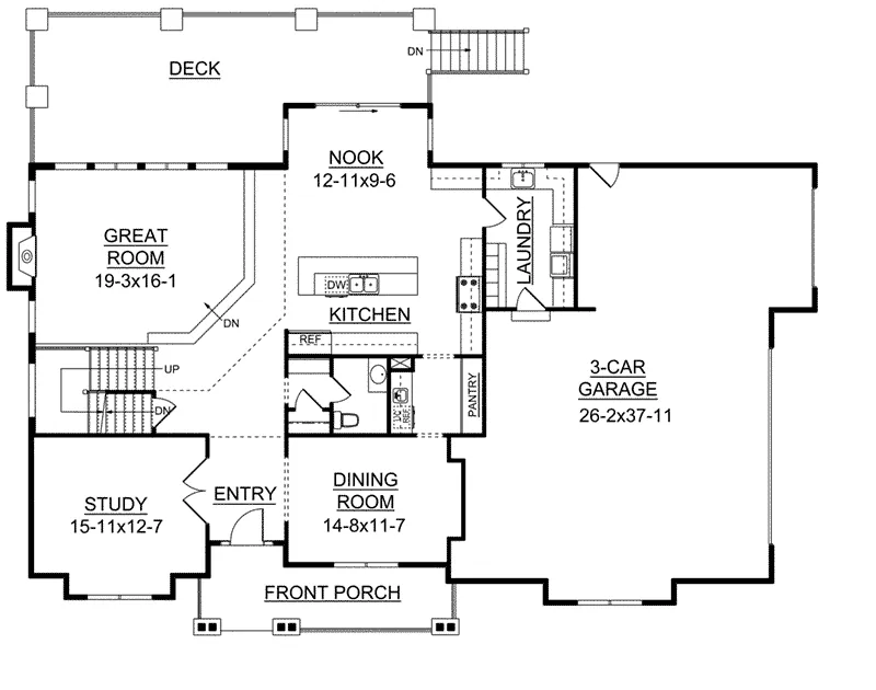 Mountain House Plan First Floor - Nancy Lee Rustic Home 101S-0020 - Shop House Plans and More