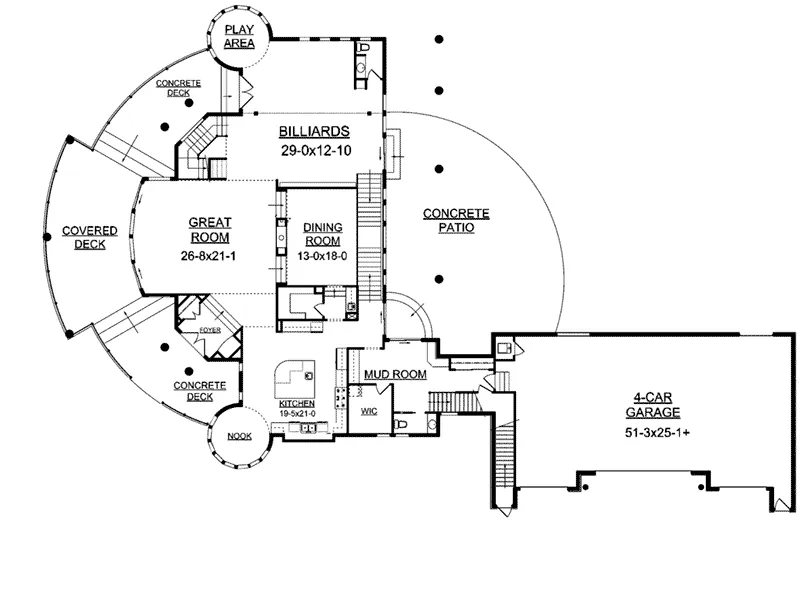 Contemporary House Plan First Floor - Evan Aire Modern Home 101S-0022 - Search House Plans and More