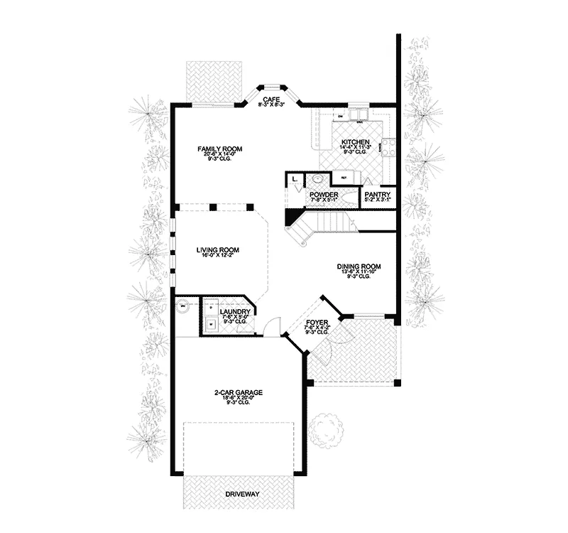 Adobe House Plans & Southwestern Home Design First Floor - Tropical Hill Florida Home 106D-0044 - Shop House Plans and More