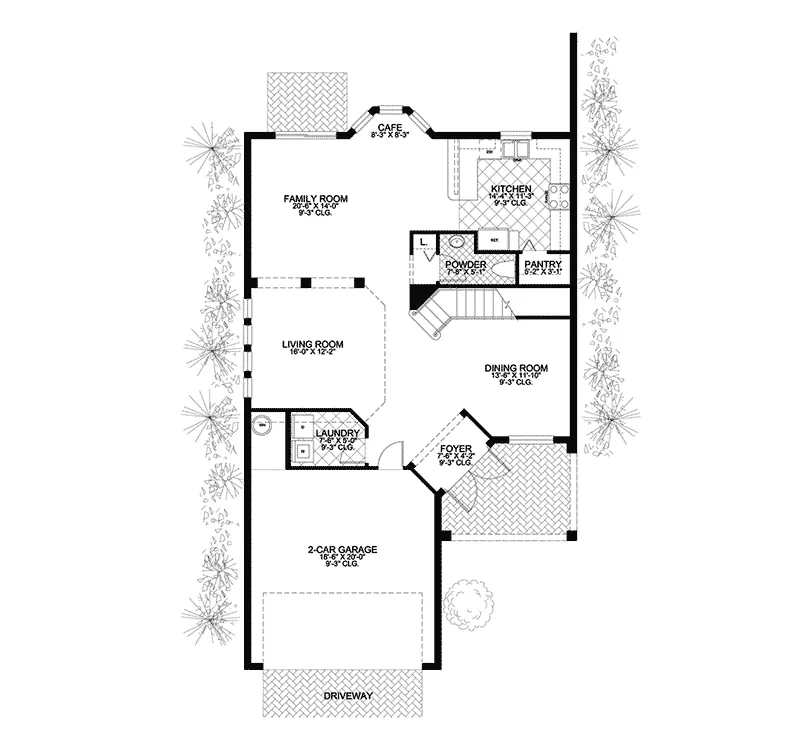 Vacation House Plan First Floor - Pompano Hill Sunbelt Home 106D-0046 - Shop House Plans and More