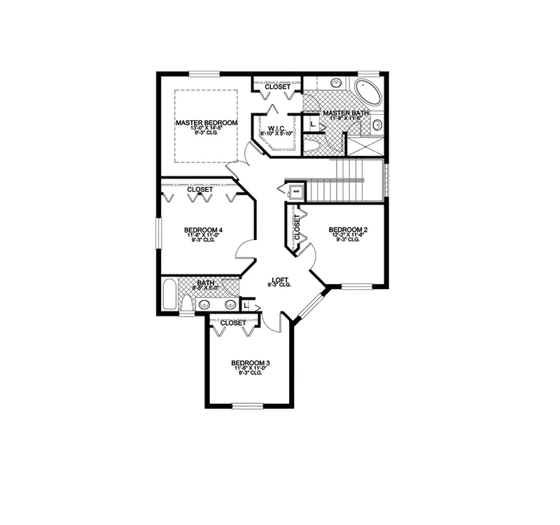 Vacation House Plan Second Floor - Pompano Hill Sunbelt Home 106D-0046 - Shop House Plans and More