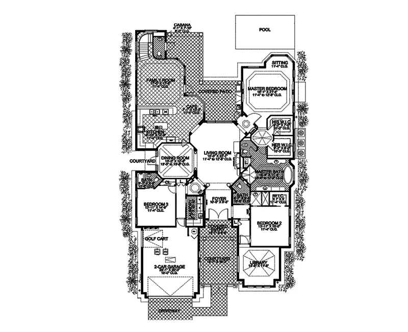 Luxury House Plan First Floor - Manasota Southwestern Home 106S-0024 - Shop House Plans and More