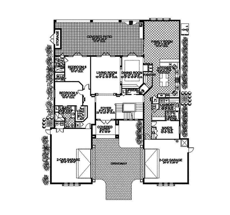 Southwestern House Plan First Floor - Ortega Point Luxury Home 106S-0062 - Shop House Plans and More