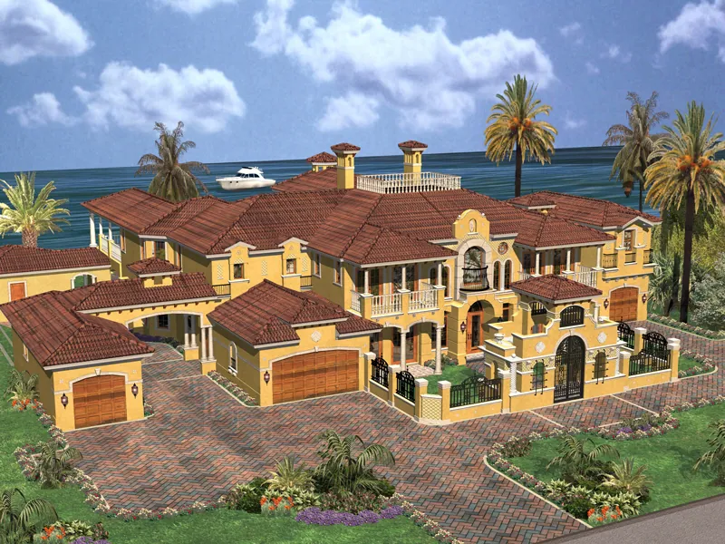 Spanish Mediterranean Multi-Level Mansion