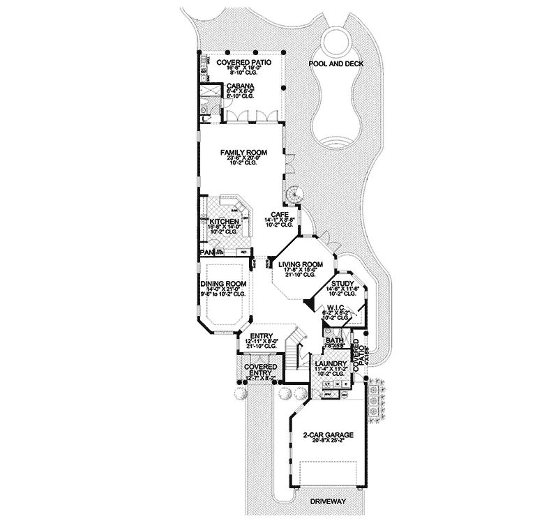 Sunbelt House Plan First Floor - Gila Point Luxury Home 106S-0088 - Search House Plans and More