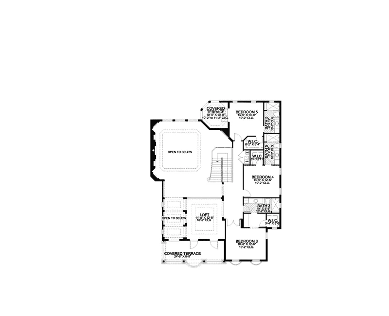 Santa Fe House Plan Second Floor - San Miguel Luxury Home 106S-0097 - Shop House Plans and More